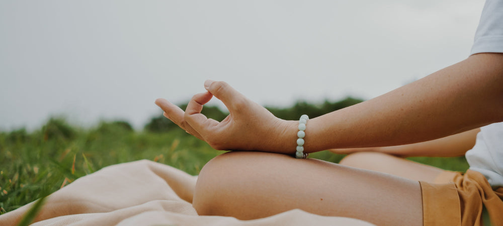 girl in nature with her skin in zen