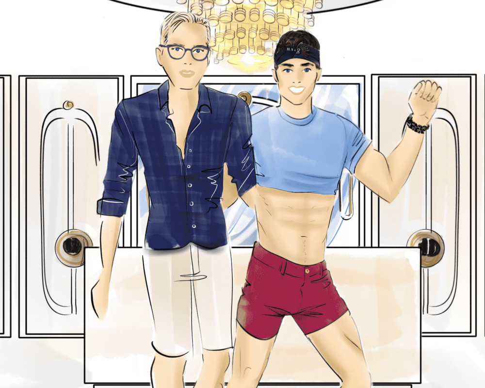 Founders: Mark and Tim show cartoon graphic